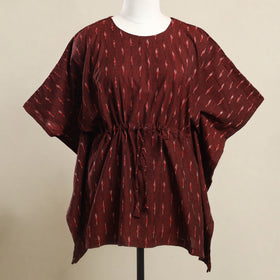 Buy Maroon Pochampally Ikat Weave Cotton Kaftan