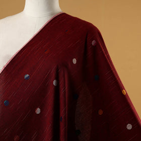 Maroon - prewashed cotton jacquard fabric 05 - handcrafted