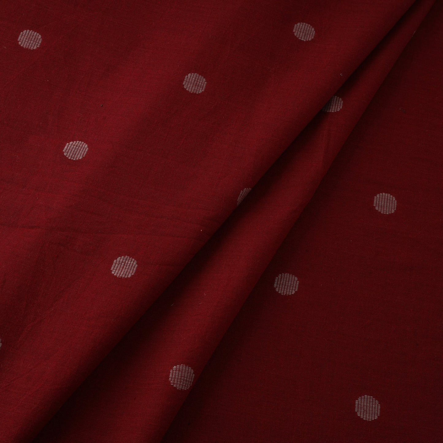 Maroon - prewashed cotton jacquard fabric 09 - handcrafted
