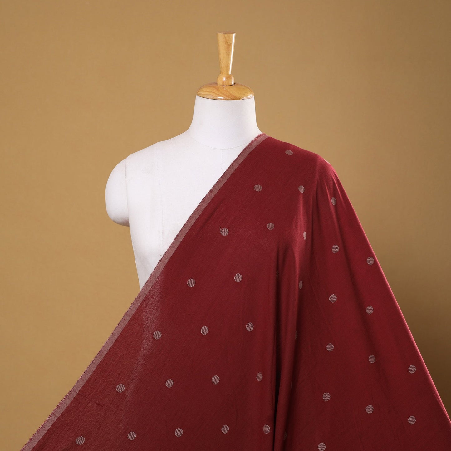 Maroon - prewashed cotton jacquard fabric 09 - handcrafted