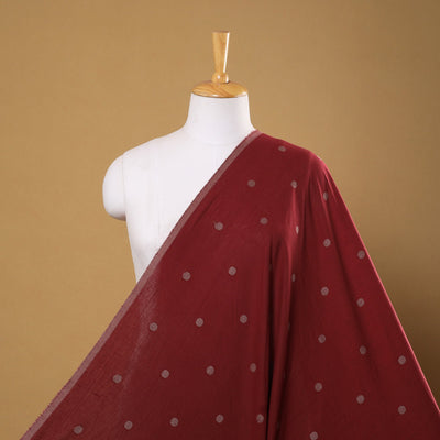 Maroon - prewashed cotton jacquard fabric 09 - handcrafted