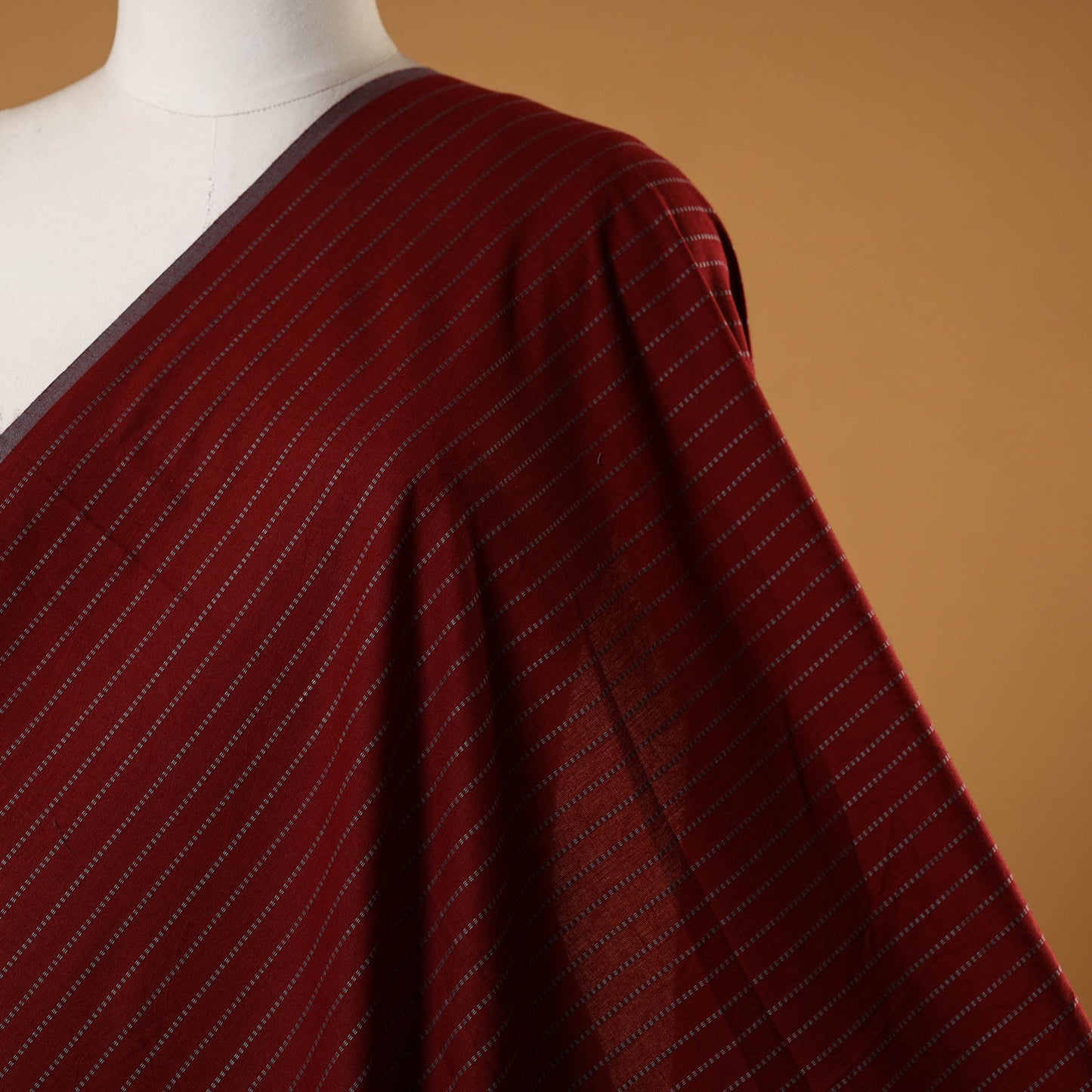 Maroon - prewashed cotton jacquard fabric 15 - handcrafted