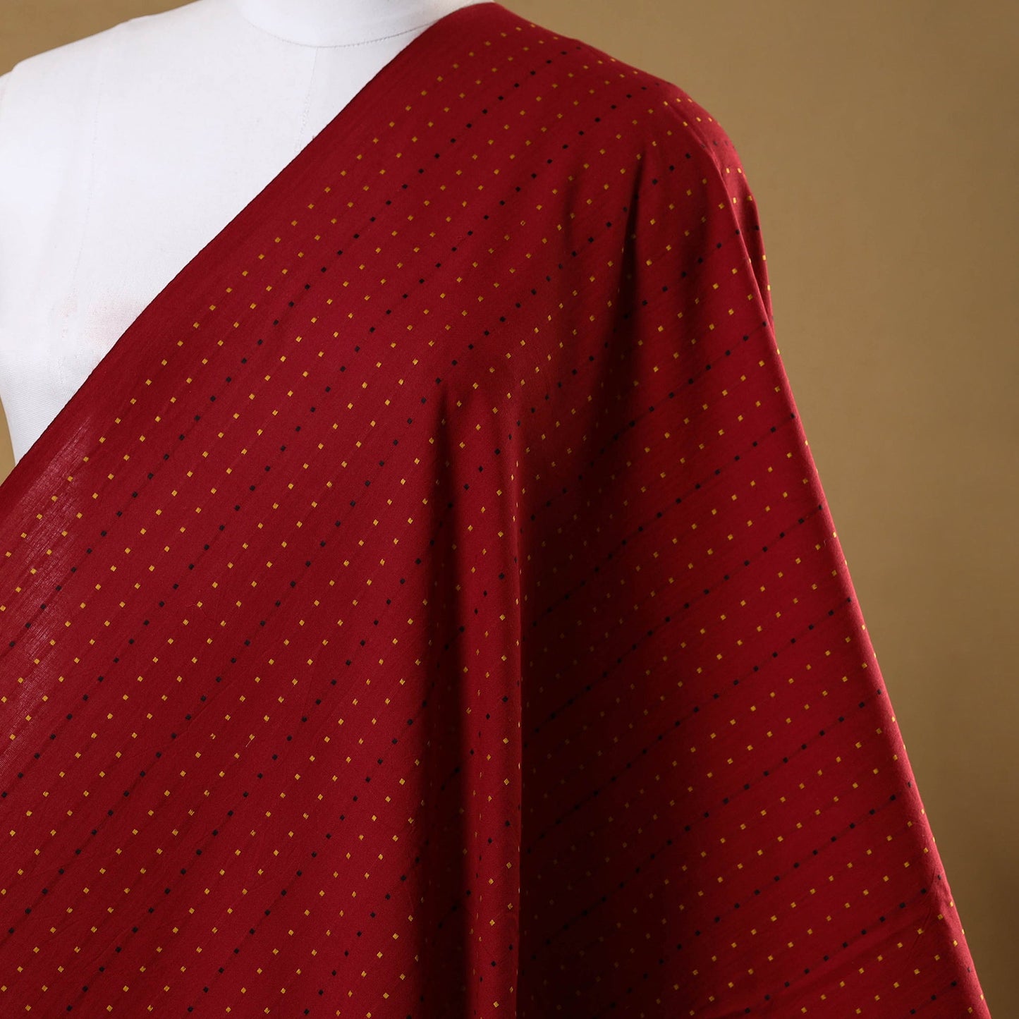 Maroon - prewashed cotton jacquard weave fabric 03