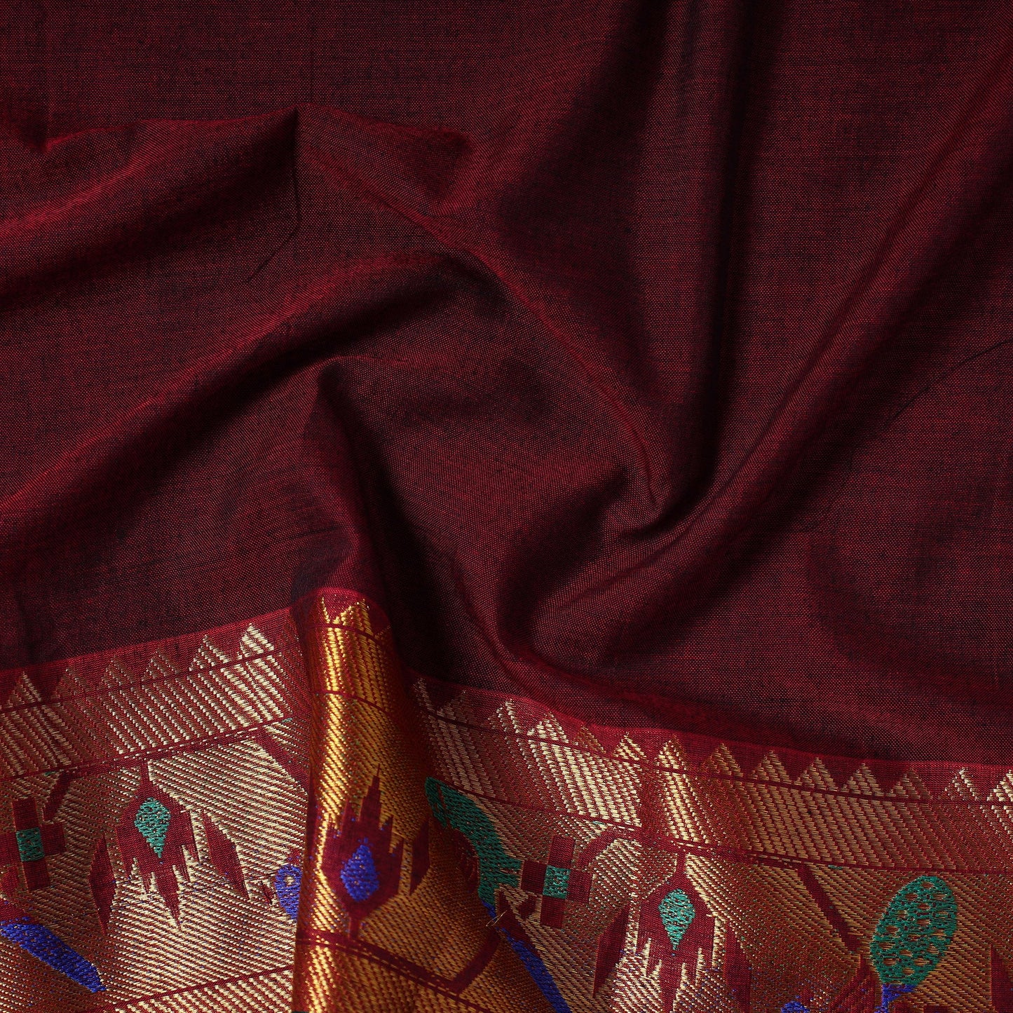 Maroon - Prewashed Dharwad Mercerised Cotton Fabric