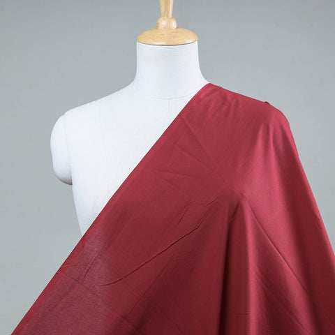 Maroon prewashed plain dyed cotton fabric - handcrafted