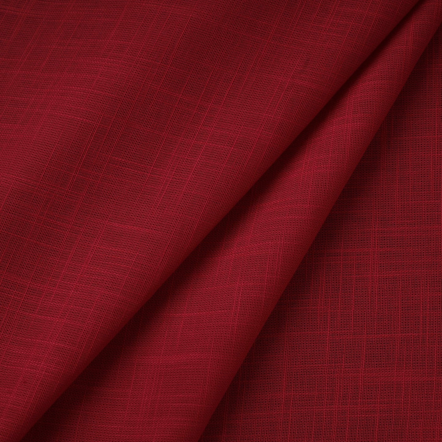Maroon Prewashed Slub Cotton Plain Fabric