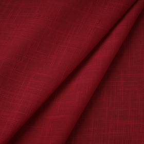Maroon Prewashed Slub Cotton Plain Fabric