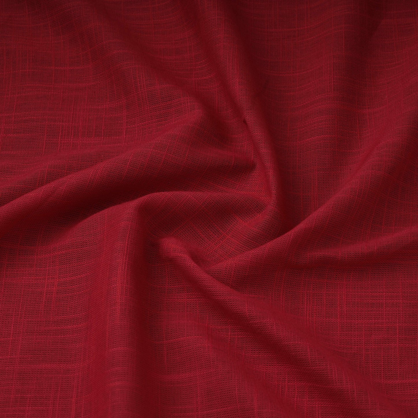 Maroon Prewashed Slub Cotton Plain Fabric