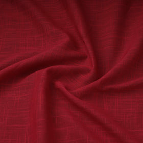 Maroon Prewashed Slub Cotton Plain Fabric