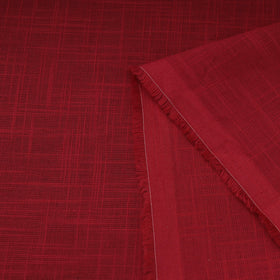 Maroon Prewashed Slub Cotton Plain Fabric