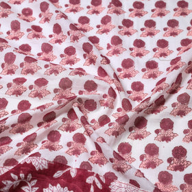 Maroon - printed cotton blouse piece 103 - handcrafted