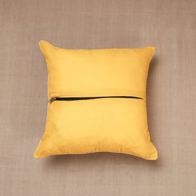 Maroon Block Print Cotton Kalamkari Cushion Cover