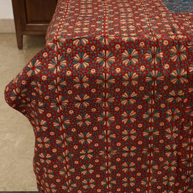  Ajrakh Block Printed Patchwork Cotton Double Bed Cover with Pillow Covers 