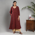 Maroon printing cotton kurta with palazzo set - handcrafted
