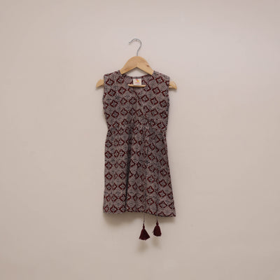 Pure cotton baby girls bagh angrakha dress (1-2 years) 07