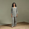 Pure cotton natural dyed ajrakh hand block print night suit