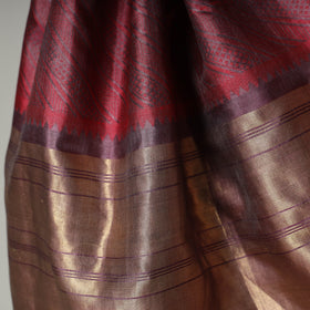  Pure Kosa Tussar Silk Handloom Jala Weave Saree 