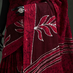 Pure mul cotton hand block batik print saree 03