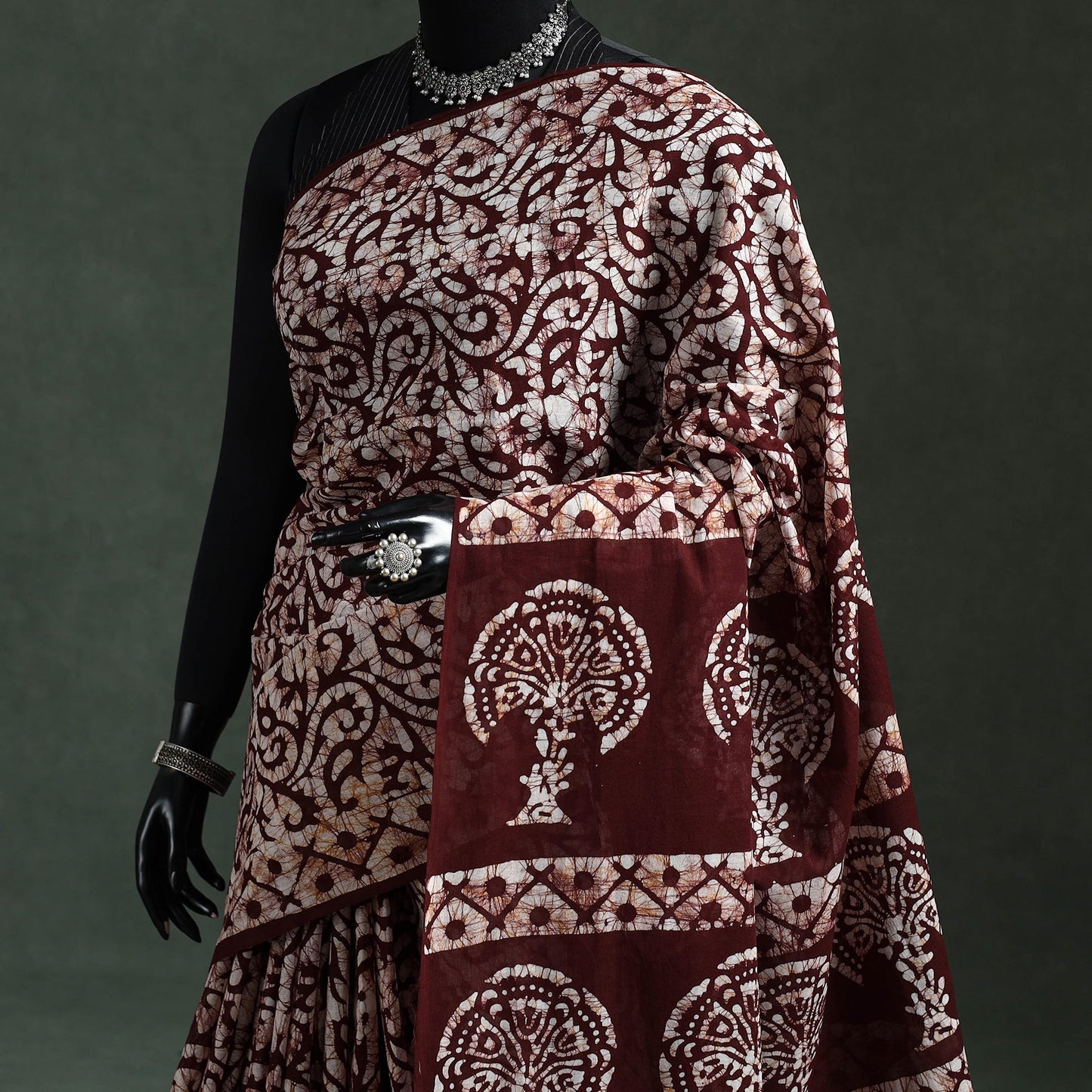 Pure mul cotton hand block batik print saree 43