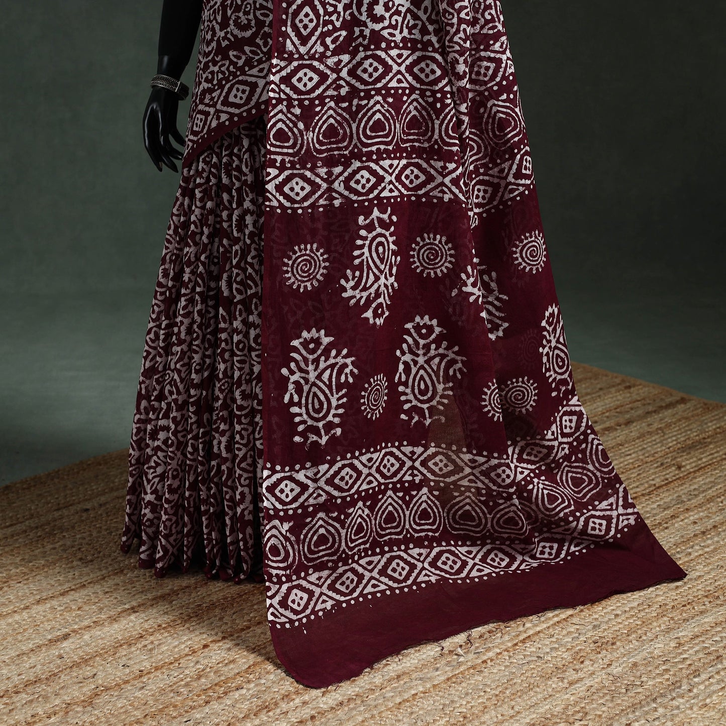 Pure mul cotton hand block batik print saree 46