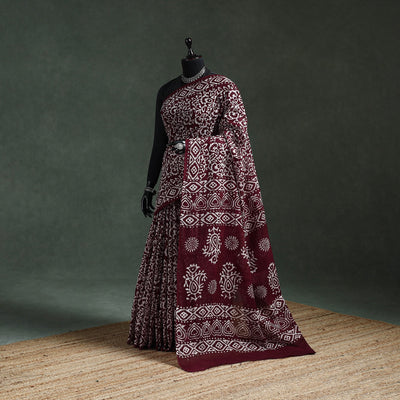 Pure mul cotton hand block batik print saree 46