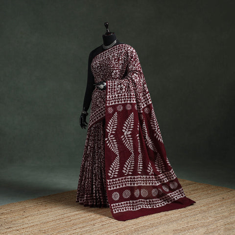 Pure mul cotton hand block batik print saree 72