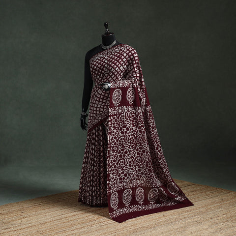 Pure mul cotton hand block batik print saree 73