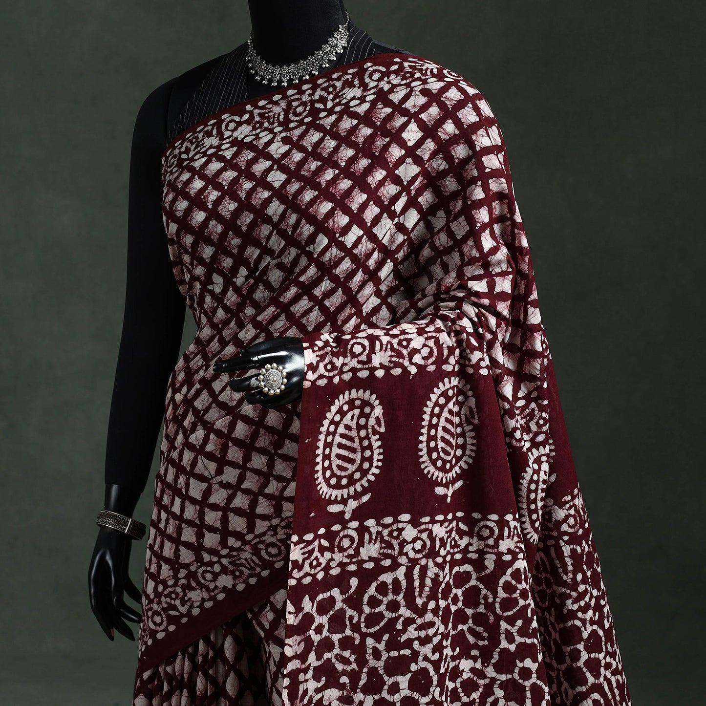 Pure mul cotton hand block batik print saree 73