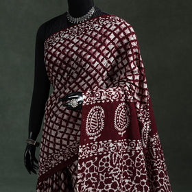 Pure mul cotton hand block batik print saree 73