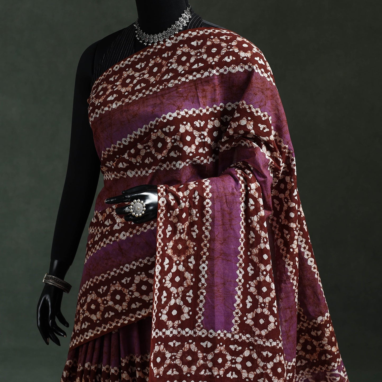 Pure mul cotton hand block batik print saree 74