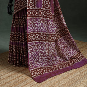 Pure mul cotton hand block batik print saree 74