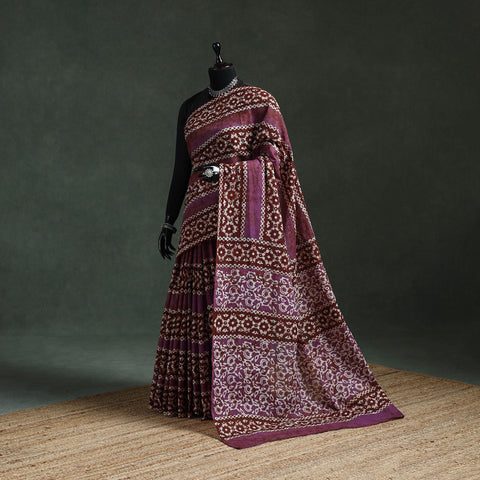 Pure mul cotton hand block batik print saree 74