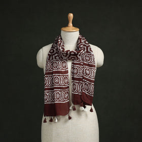 Pure mul cotton kutch hand block batik print stole