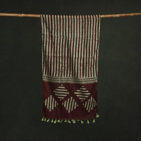 Pure mul cotton kutch hand block batik print stole