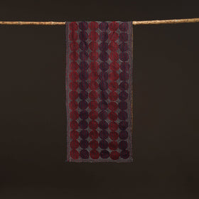 Maroon - reversible silk bengal hand kantha stitch stole