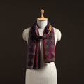 Maroon - reversible silk bengal hand kantha stitch stole