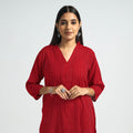 Buy Running Stitch Cotton Long Kurta Online at iTokri.com