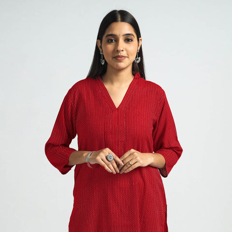 Buy Running Stitch Cotton Long Kurta Online at iTokri.com