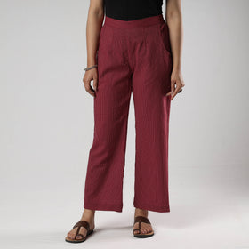  Running Stitch Cotton Palazzo by iTokri Casuals Online at iTokri.com