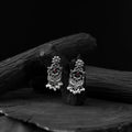 Maroon - saanjh bela lion motifs oxidised earrings
