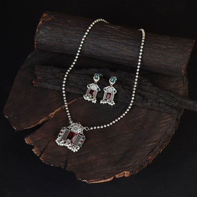 Saanjh Saaj Classic German Silver Necklace Set