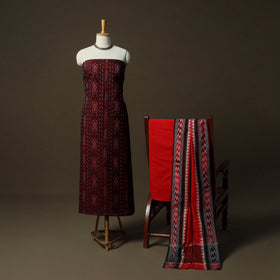 Sambalpuri ikat cotton 3pc unstitched dress material suit