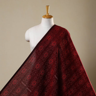 Maroon Sambalpuri Ikat Cotton Fabric