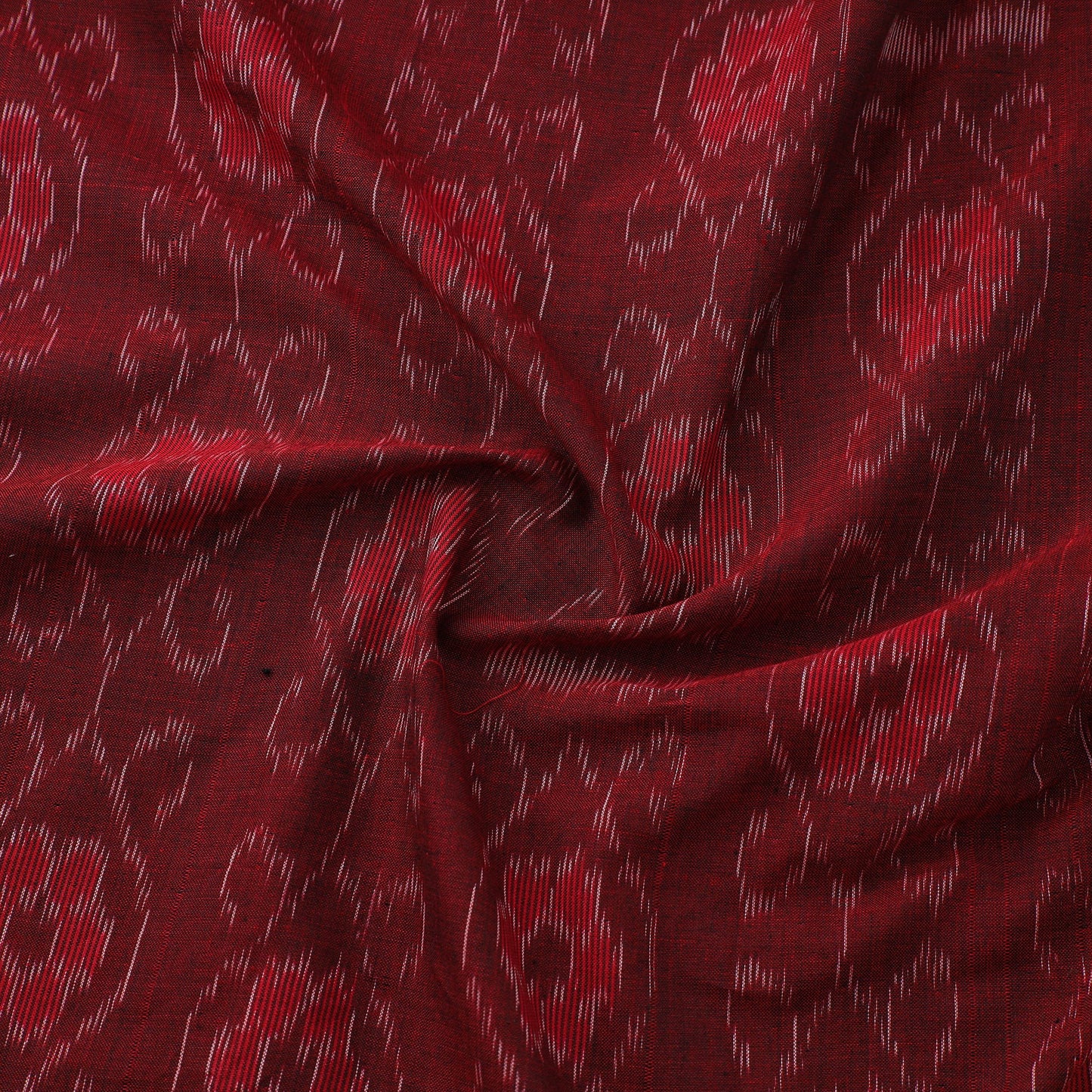 Maroon Sambalpuri Ikat Cotton Fabric