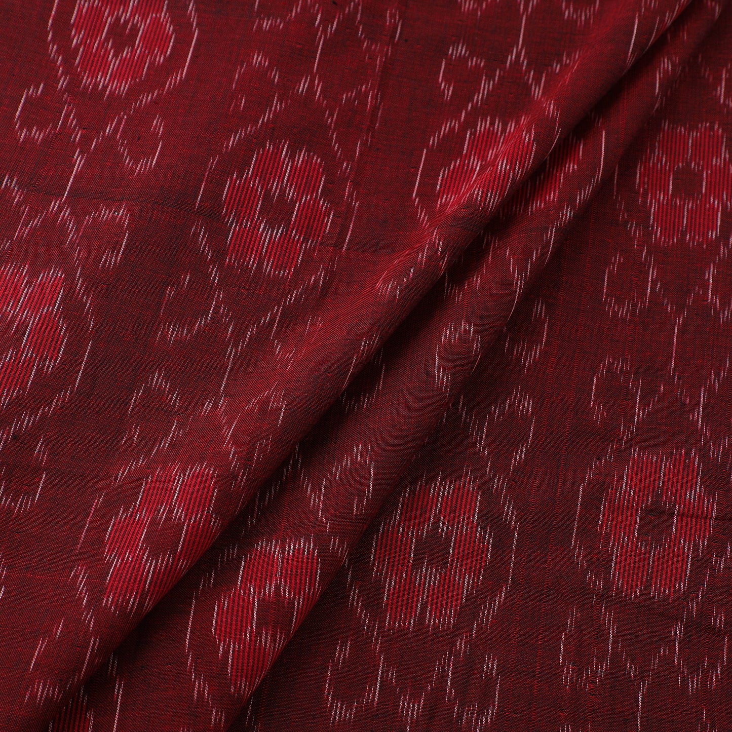 Maroon Sambalpuri Ikat Cotton Fabric