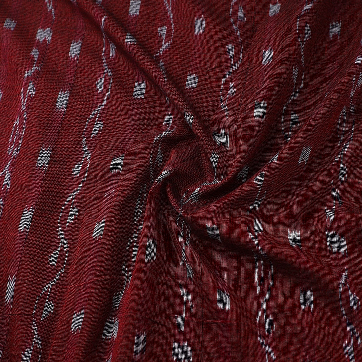 Maroon Sambalpuri Ikat Cotton Fabric