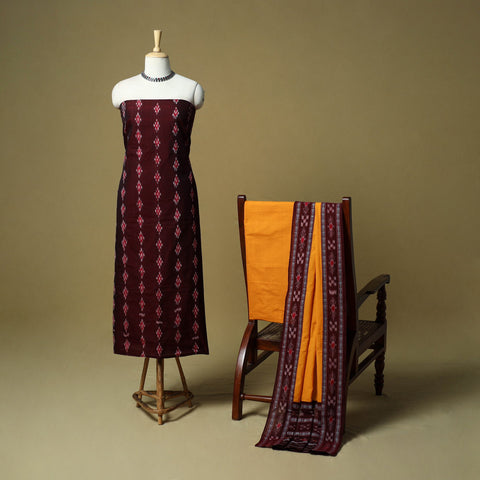 Sambalpuri ikat handloom cotton 3pc unstitched dress