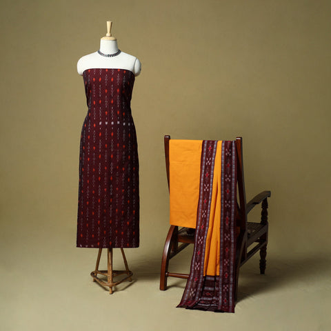 Sambalpuri ikat handloom cotton 3pc unstitched dress