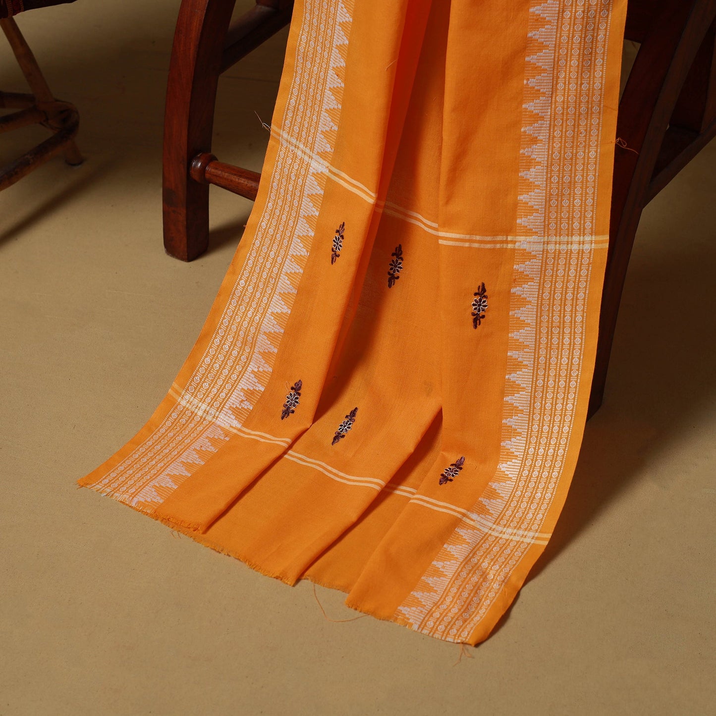 Maroon - sambalpuri ikat handloom cotton 3pc unstitched