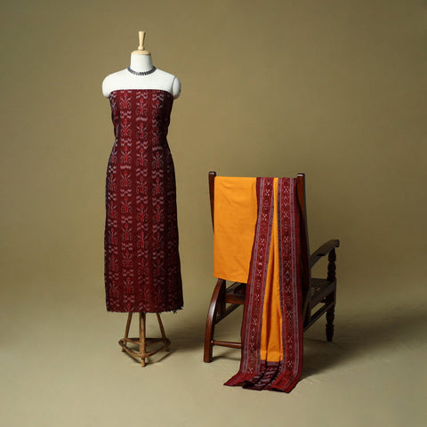 Sambalpuri ikat handloom cotton 3pc unstitched dress